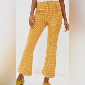 Anthropologie Marve Mollie Women‎ Flare Yellow Pants Size XS Pull On Stretch